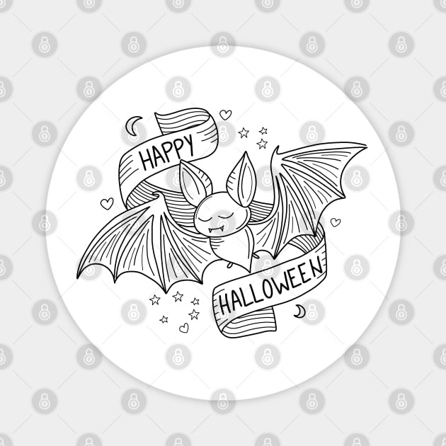 Cute Halloween Bat Magnet by valentinahramov